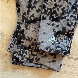 Adidas Techfit Animal Print Leggings - Black and Gray